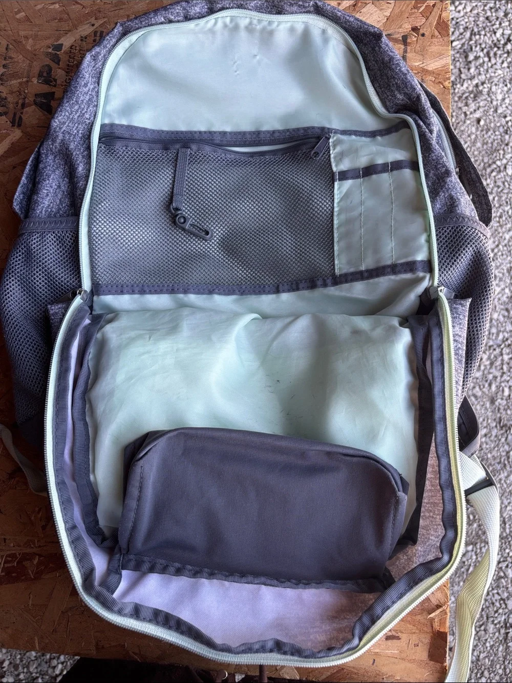 adidas Gray Heather Backpack with Mint Accents - Picture 2 of 4